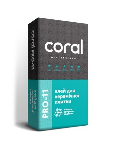 Клей для керамічної плитки Coral PRO 11