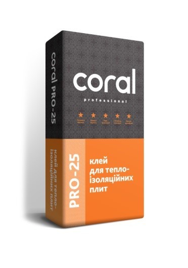 Клей для теплоізоляційних плит Coral PRO 25